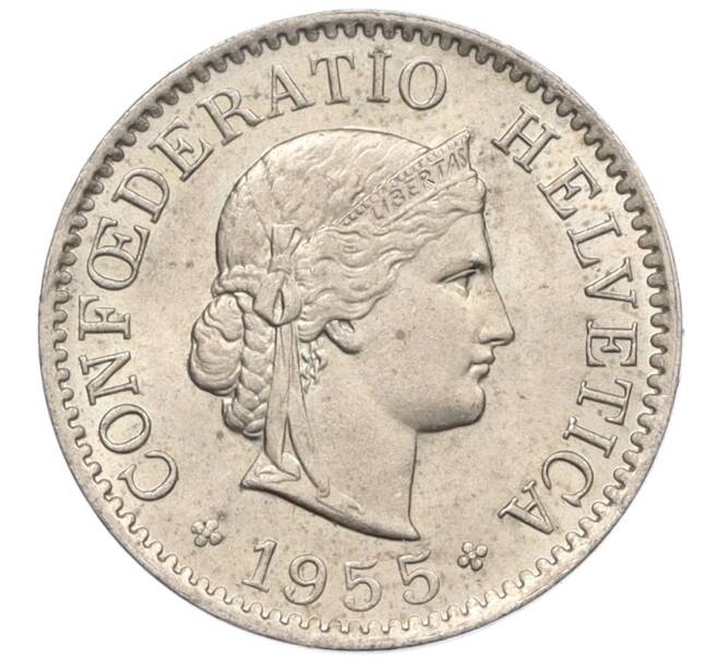 Монета 5 раппенов 1955 года Швейцария (Артикул: K12-32177) — Фото №1