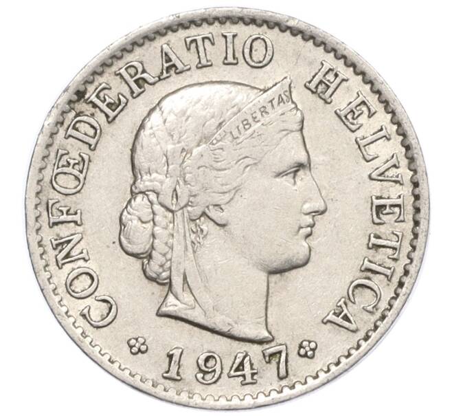 Монета 5 раппенов 1947 года Швейцария (Артикул: K12-32272) — Фото №1