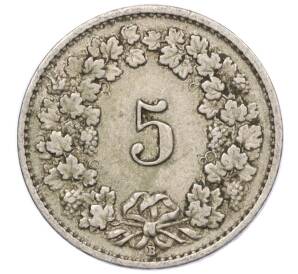 5 раппенов 1921 года Швейцария — Фото №2