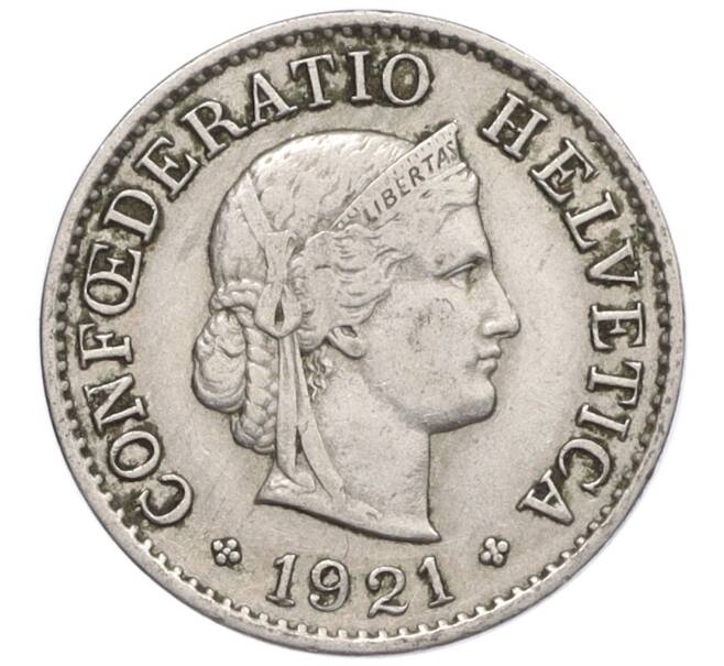 Монета 5 раппенов 1921 года Швейцария (Артикул: K12-32314) — Фото №1