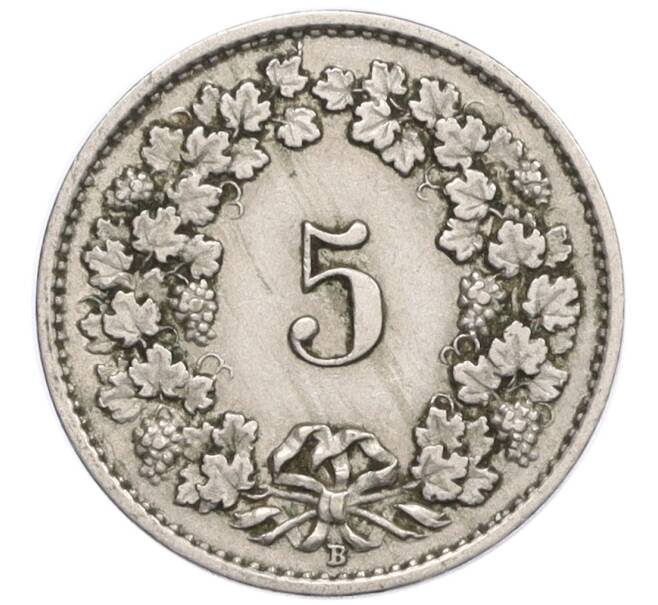 Монета 5 раппенов 1921 года Швейцария (Артикул: K12-32314) — Фото №2