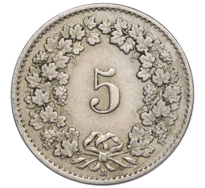 Монета 5 раппенов 1921 года Швейцария (Артикул: K12-32316) — Фото №2