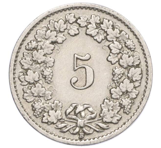 Монета 5 раппенов 1921 года Швейцария (Артикул: K12-32319) — Фото №2