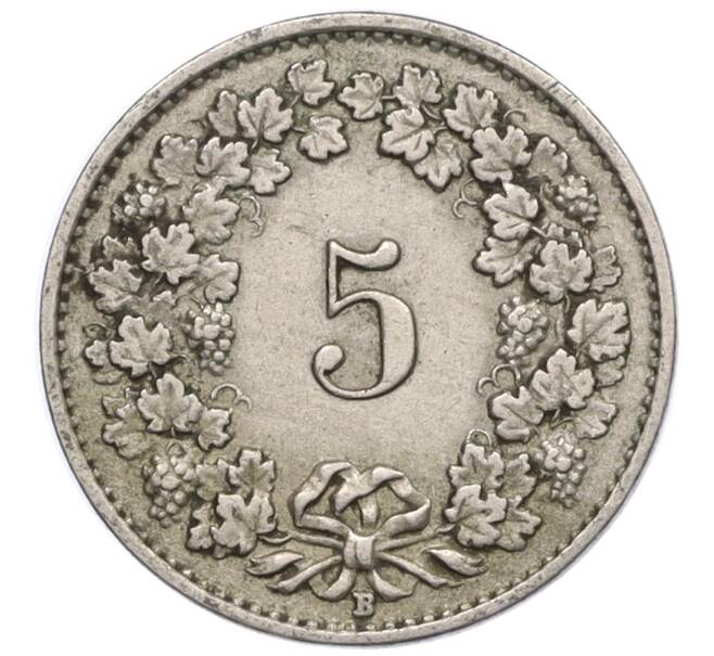 Монета 5 раппенов 1921 года Швейцария (Артикул: K12-32324) — Фото №2