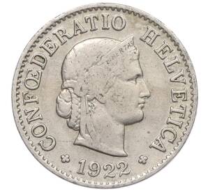 5 раппенов 1922 года Швейцария — Фото №1