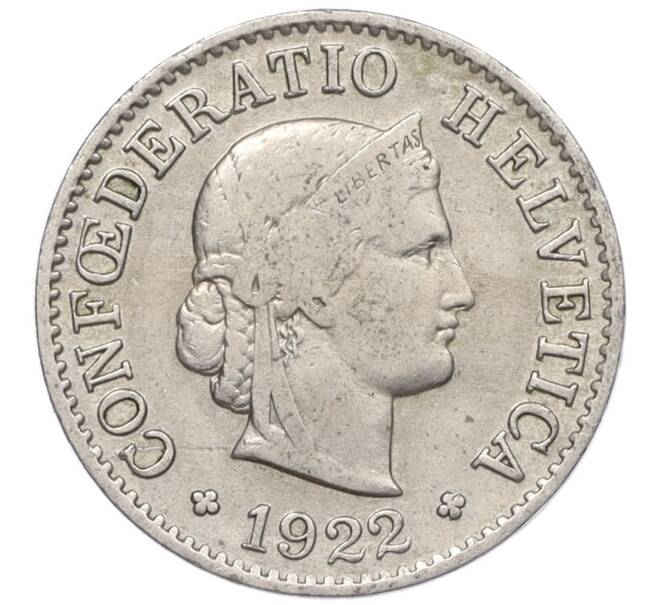 Монета 5 раппенов 1922 года Швейцария (Артикул: K12-32341) — Фото №1