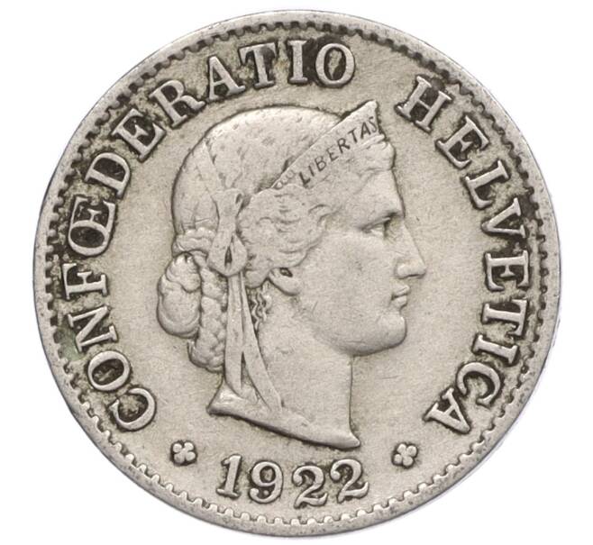 Монета 5 раппенов 1922 года Швейцария (Артикул: K12-32349) — Фото №1