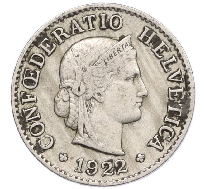 Монета 5 раппенов 1922 года Швейцария (Артикул: K12-32360) — Фото №1