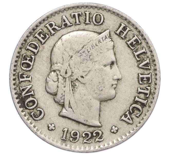Монета 5 раппенов 1922 года Швейцария (Артикул: K12-32363) — Фото №1