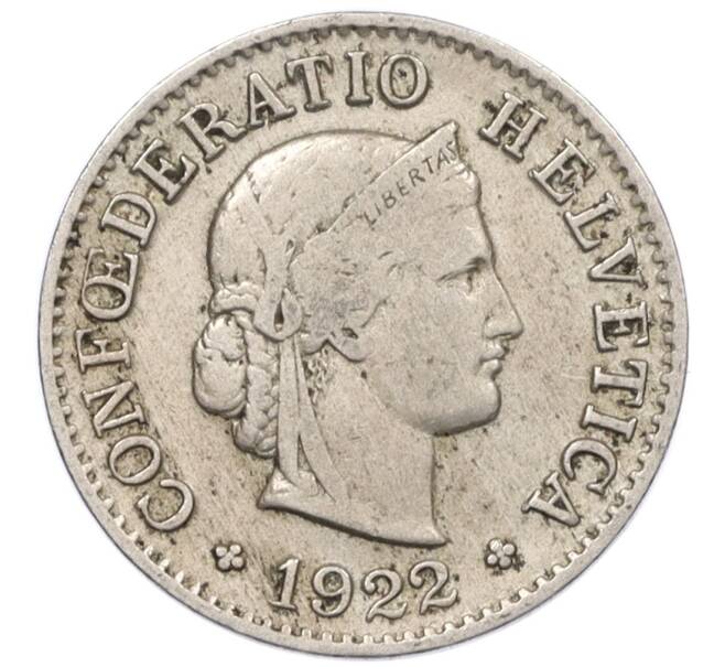 Монета 5 раппенов 1922 года Швейцария (Артикул: K12-32369) — Фото №1