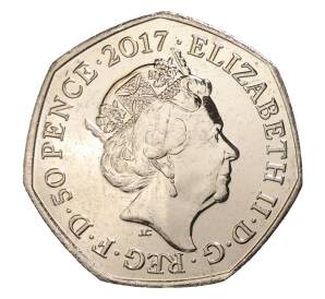 50 пенсов 2017 года Великобритания «150 лет со дня рождения Беатрис Поттер — Джереми Фишер» — Фото №2