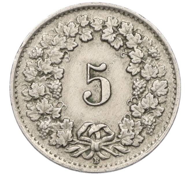 Монета 5 раппенов 1944 года Швейцария (Артикул: K12-32404) — Фото №2