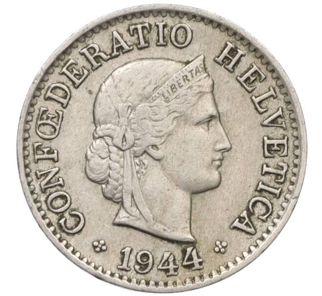 Монета 5 раппенов 1944 года Швейцария (Артикул: K12-32410) — Фото №1