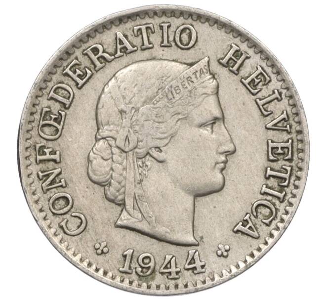 Монета 5 раппенов 1944 года Швейцария (Артикул: K12-32412) — Фото №1