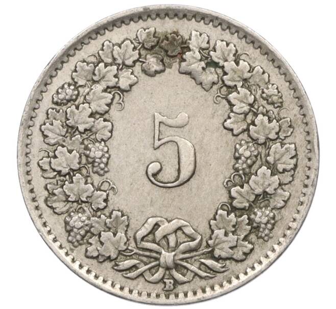 Монета 5 раппенов 1944 года Швейцария (Артикул: K12-32412) — Фото №2