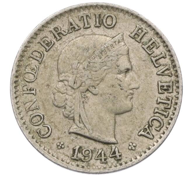 Монета 5 раппенов 1944 года Швейцария (Артикул: K12-32420) — Фото №1