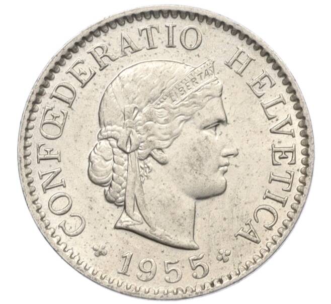 Монета 5 раппенов 1955 года Швейцария (Артикул: K12-32581) — Фото №1