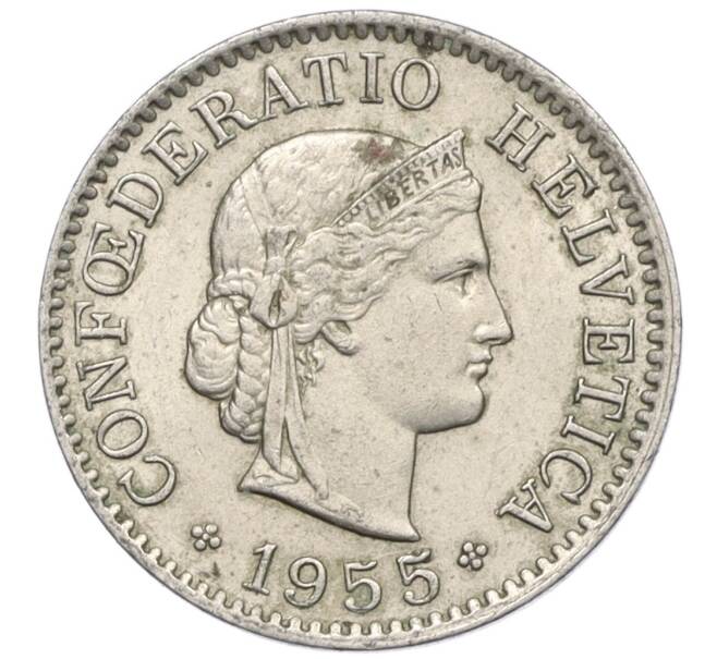 Монета 5 раппенов 1955 года Швейцария (Артикул: K12-32583) — Фото №1