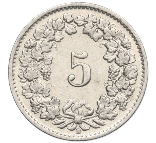 Монета 5 раппенов 1955 года Швейцария (Артикул: K12-32588) — Фото №2