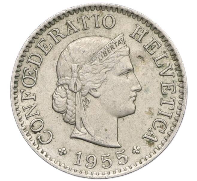 Монета 5 раппенов 1955 года Швейцария (Артикул: K12-32589) — Фото №1