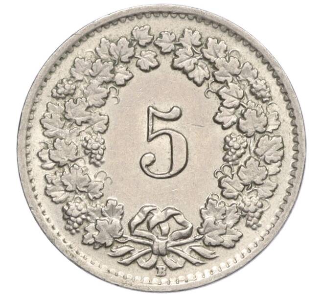 Монета 5 раппенов 1955 года Швейцария (Артикул: K12-32590) — Фото №2