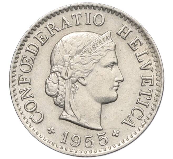 Монета 5 раппенов 1955 года Швейцария (Артикул: K12-32592) — Фото №1