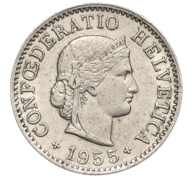 Монета 5 раппенов 1955 года Швейцария (Артикул: K12-32593) — Фото №1