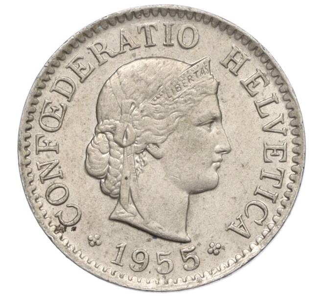Монета 5 раппенов 1955 года Швейцария (Артикул: K12-32594) — Фото №1