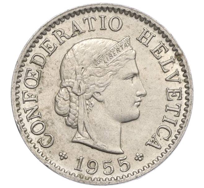 Монета 5 раппенов 1955 года Швейцария (Артикул: K12-32595) — Фото №1