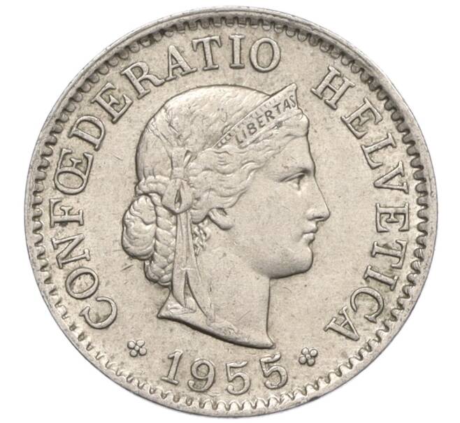 Монета 5 раппенов 1955 года Швейцария (Артикул: K12-32598) — Фото №1