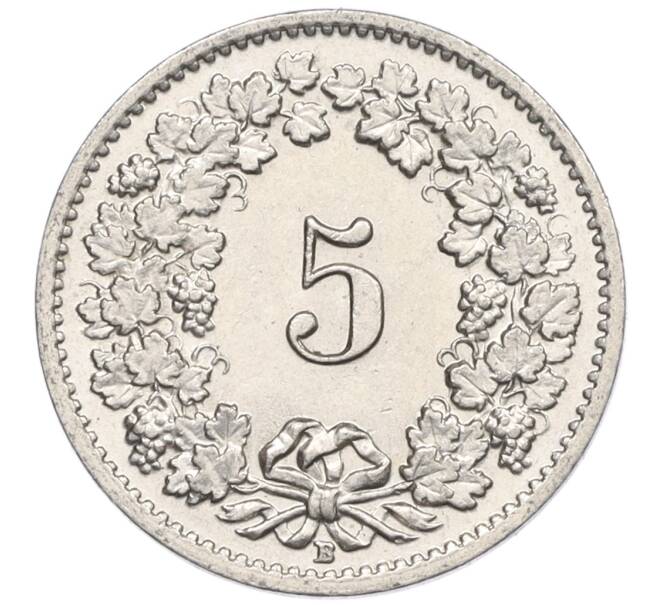 Монета 5 раппенов 1957 года Швейцария (Артикул: K12-32605) — Фото №2