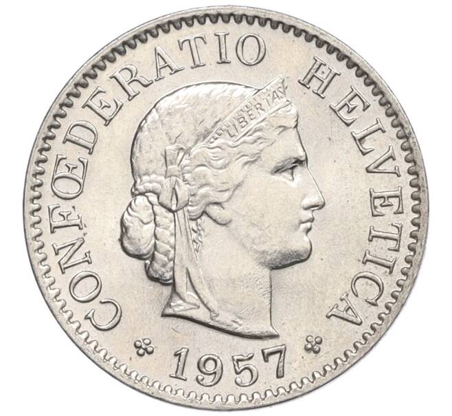 Монета 5 раппенов 1957 года Швейцария (Артикул: K12-32608) — Фото №1