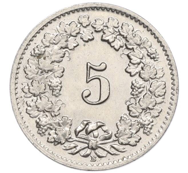 Монета 5 раппенов 1957 года Швейцария (Артикул: K12-32608) — Фото №2