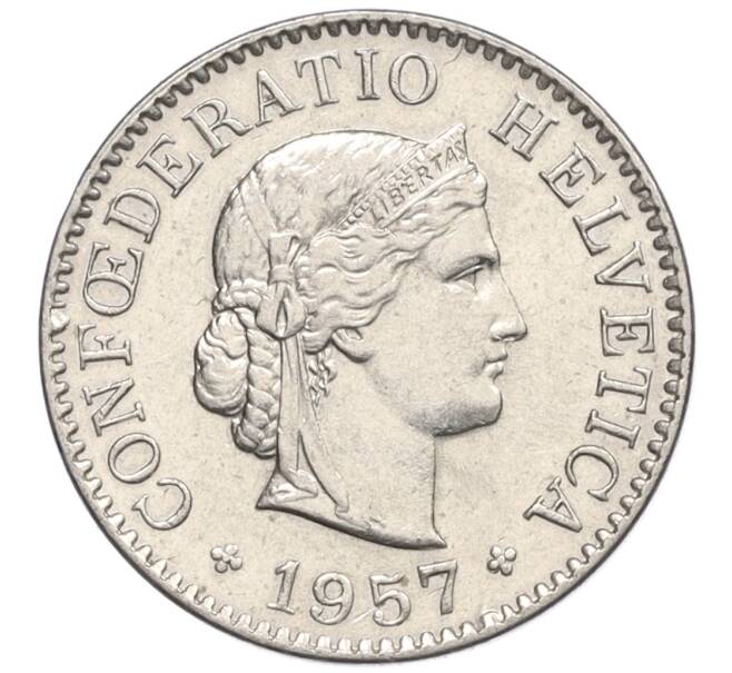 Монета 5 раппенов 1957 года Швейцария (Артикул: K12-32610) — Фото №1