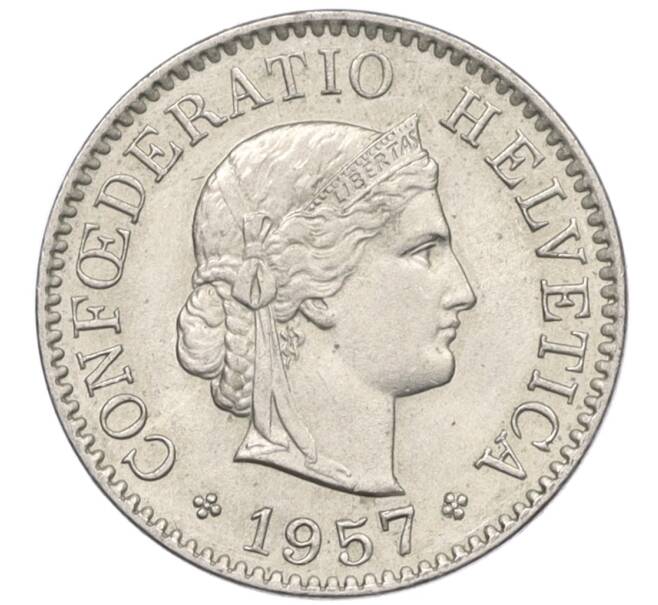 Монета 5 раппенов 1957 года Швейцария (Артикул: K12-32611) — Фото №1