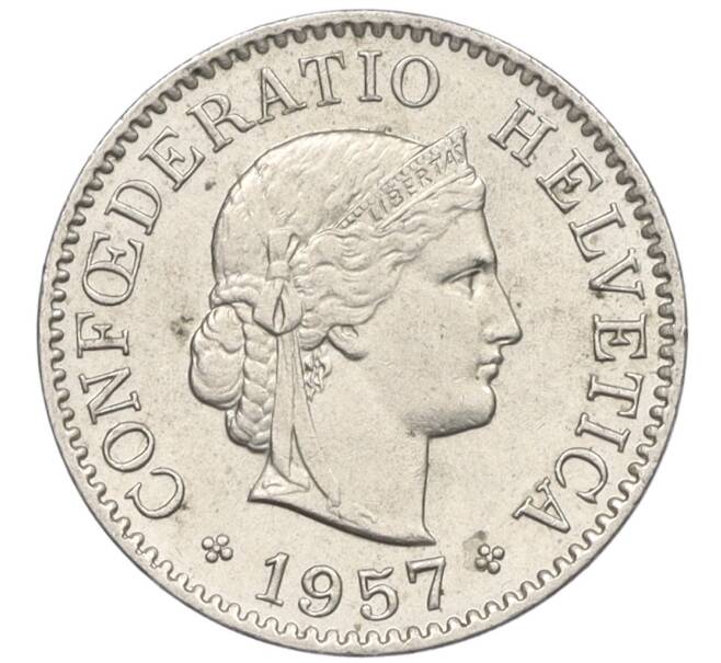 Монета 5 раппенов 1957 года Швейцария (Артикул: K12-32693) — Фото №1
