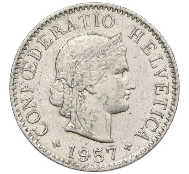 Монета 5 раппенов 1957 года Швейцария (Артикул: K12-32699) — Фото №1