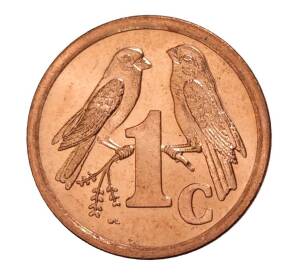 1 цент 1995 года ЮАР — Фото №2