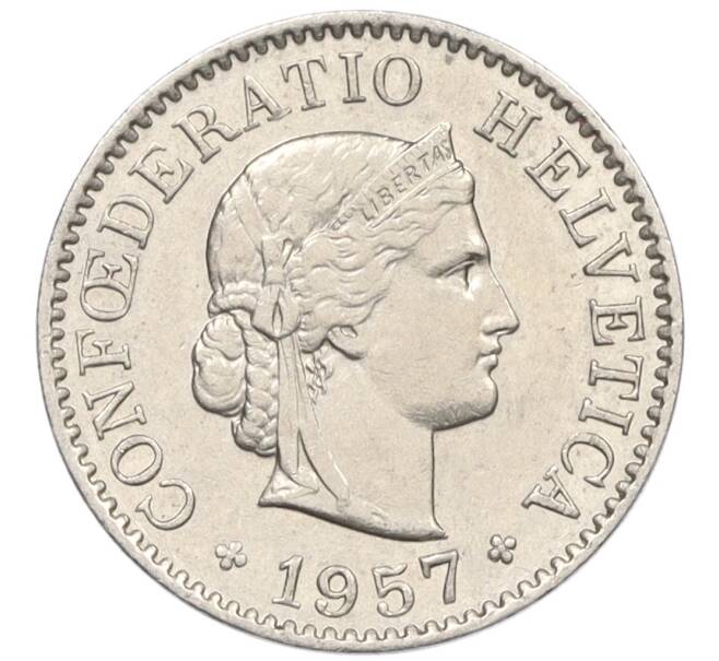 Монета 5 раппенов 1957 года Швейцария (Артикул: K12-32700) — Фото №1