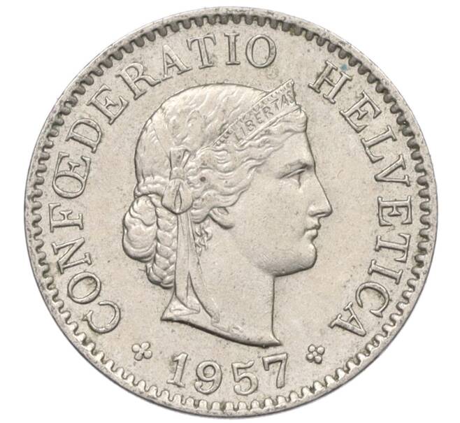 Монета 5 раппенов 1957 года Швейцария (Артикул: K12-32705) — Фото №1