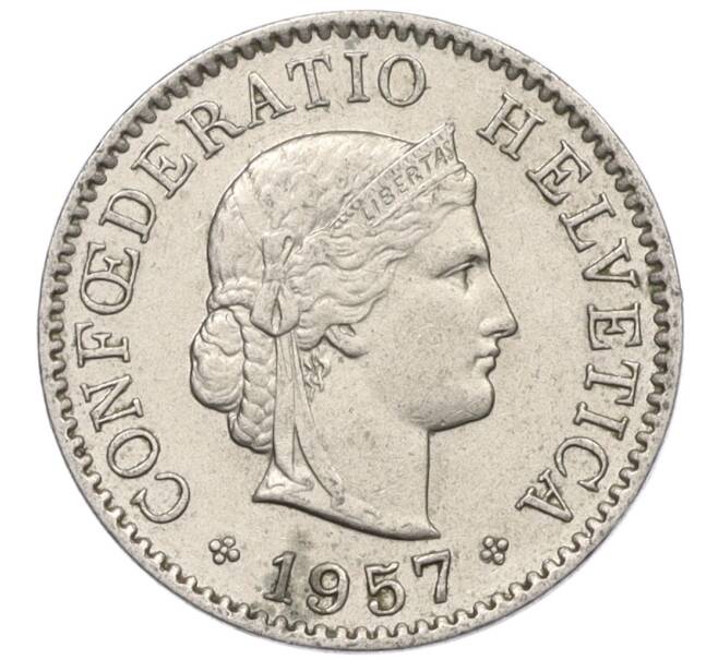 Монета 5 раппенов 1957 года Швейцария (Артикул: K12-32708) — Фото №1
