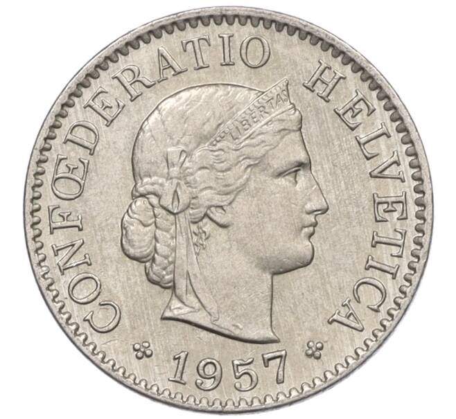 Монета 5 раппенов 1957 года Швейцария (Артикул: K12-32712) — Фото №1
