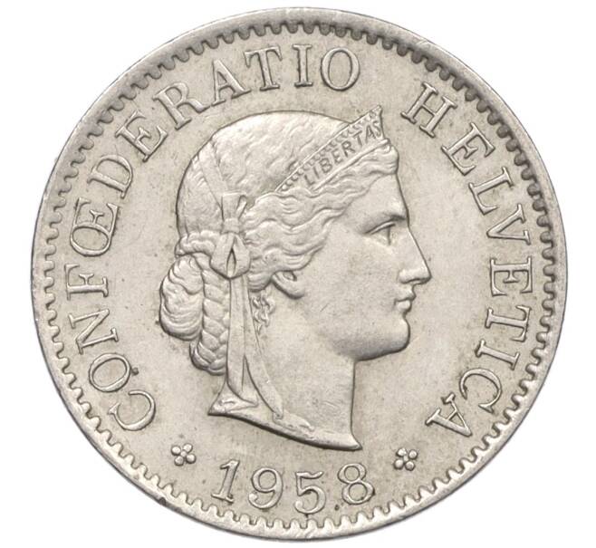 Монета 5 раппенов 1958 года Швейцария (Артикул: K12-32717) — Фото №1