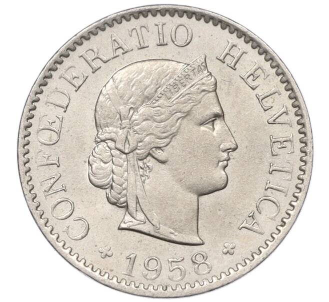Монета 5 раппенов 1958 года Швейцария (Артикул: K12-32720) — Фото №1