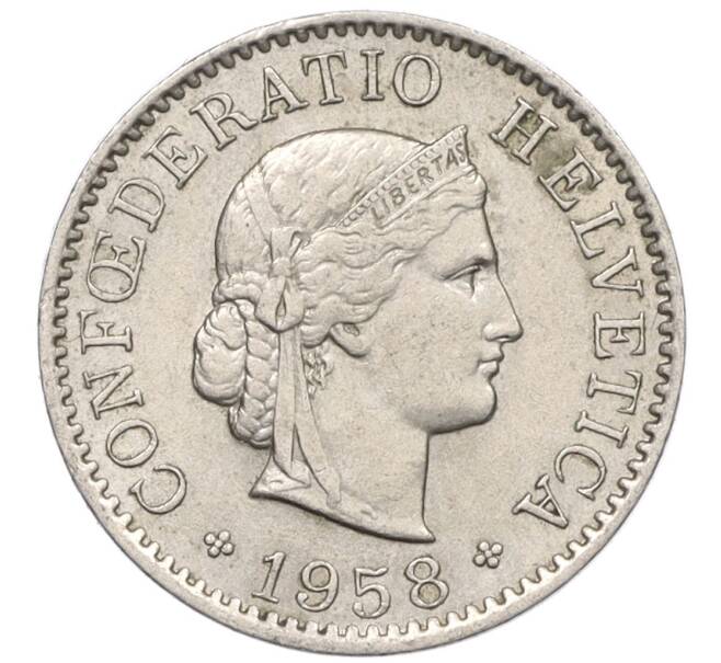 Монета 5 раппенов 1958 года Швейцария (Артикул: K12-32721) — Фото №1