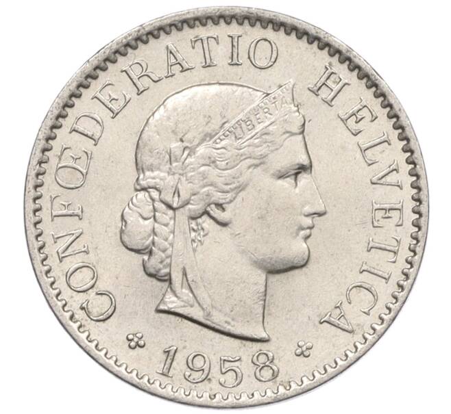 Монета 5 раппенов 1958 года Швейцария (Артикул: K12-32722) — Фото №1