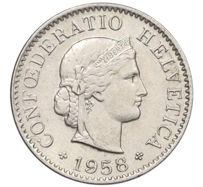 Монета 5 раппенов 1958 года Швейцария (Артикул: K12-32723) — Фото №1