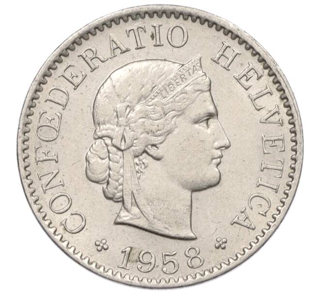 Монета 5 раппенов 1958 года Швейцария (Артикул: K12-32726) — Фото №1