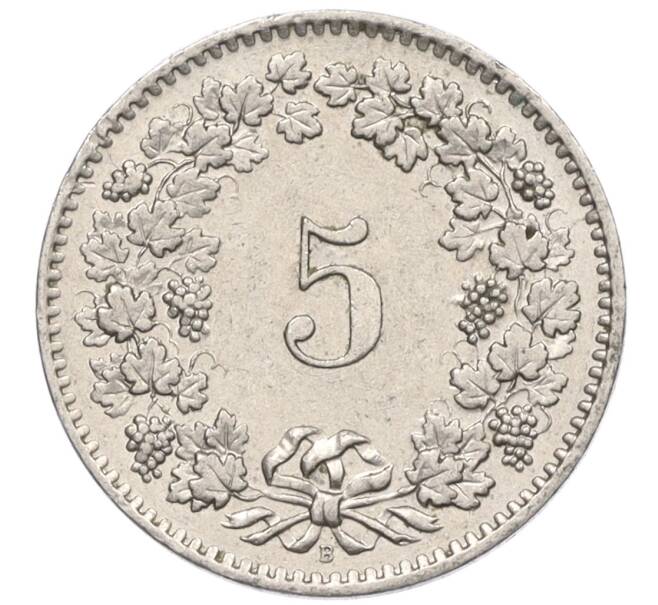 Монета 5 раппенов 1958 года Швейцария (Артикул: K12-32729) — Фото №2