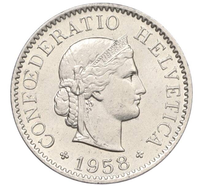 Монета 5 раппенов 1958 года Швейцария (Артикул: K12-32738) — Фото №1